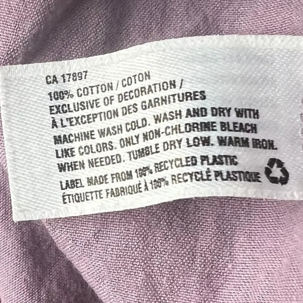 Baby Gap Lightweight Purple Boho 100% Cotton Patterned Long Sleeve Shirt - 4
